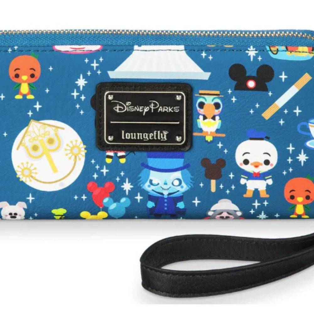 Loungefly Disney Parks Teal Character Print Wristlet Wallet